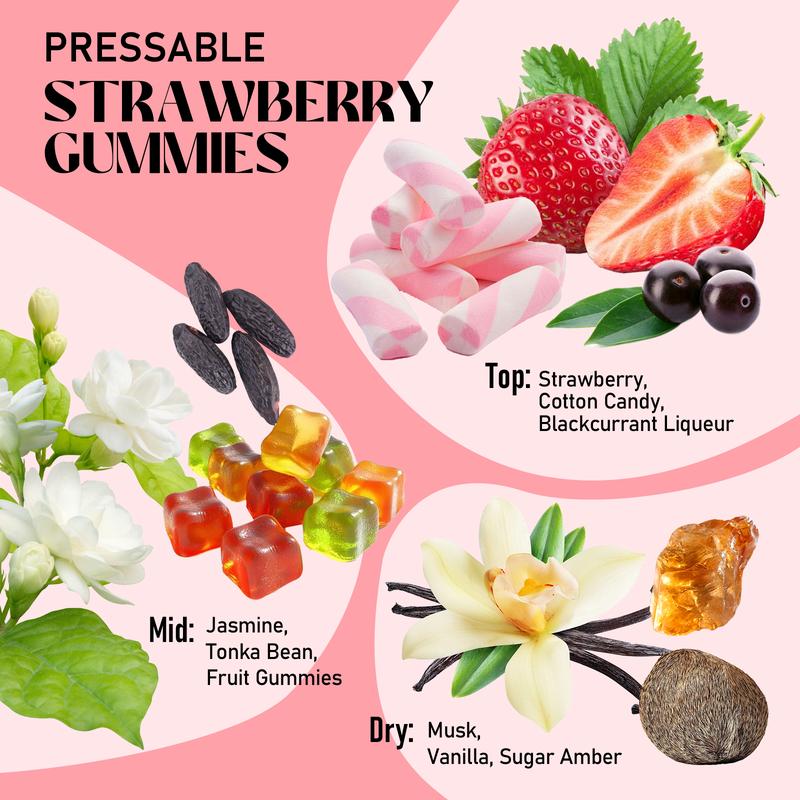 Sttes Perfume 606# (Pressable Strawberry Gummies) – Eau De Parfum 100Ml (3.4 Fl Oz) – Strawberry, Cotton Candy, Fruit Gummies, Vanilla